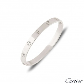 Cartier White Gold Plain Love Bracelet Size 17 B6035417 Cartier White Gold Plain Love Bracelet Size 17 B6035417